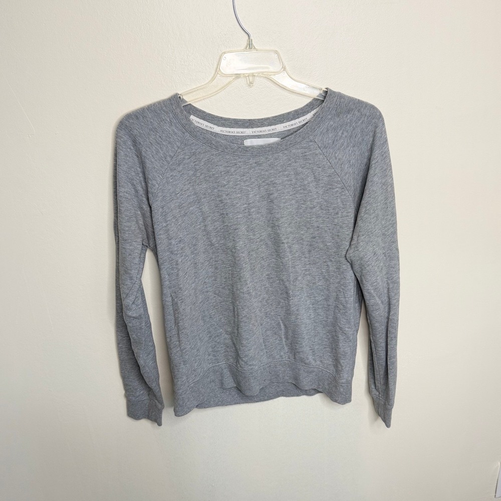 Victoria's Secret Gray Angel Wing Sweatshirt Womens L Sequin Bling Y2K Coquette